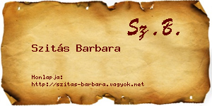 Szitás Barbara névjegykártya