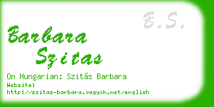 barbara szitas business card