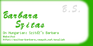 barbara szitas business card